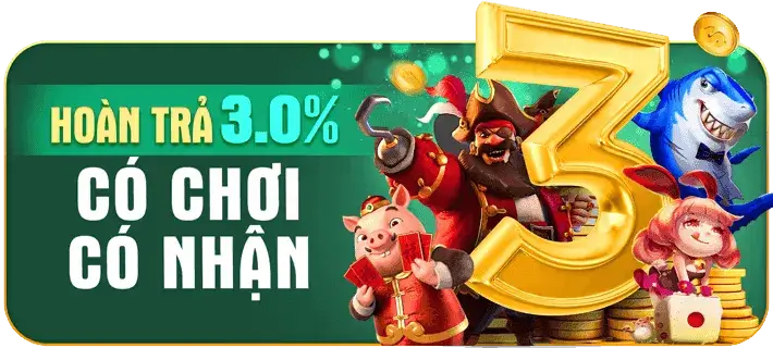 Nhà cái Hb888 game khuyến mãi hoàn trả lên đến 3%